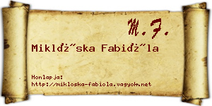 Miklóska Fabióla névjegykártya